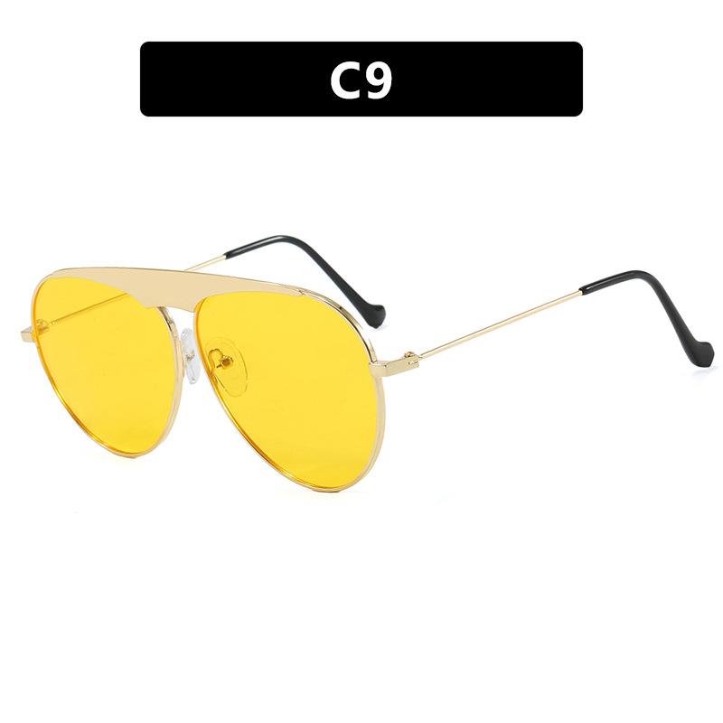 

Single beam Oversized Sunglasses Women Luxury Brand Big Frame Popular Vintage Sun Glasses Unisex Black Pilot Eyewear UV400