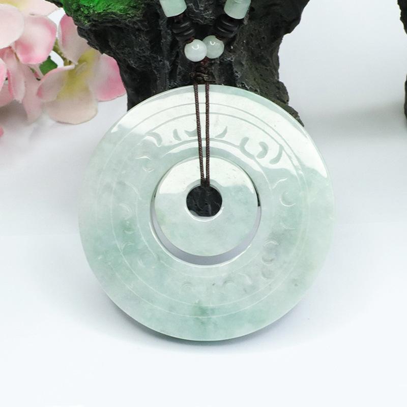 Antique Jadeite Snap Fastener Pendant Buckle Jade Jewelry