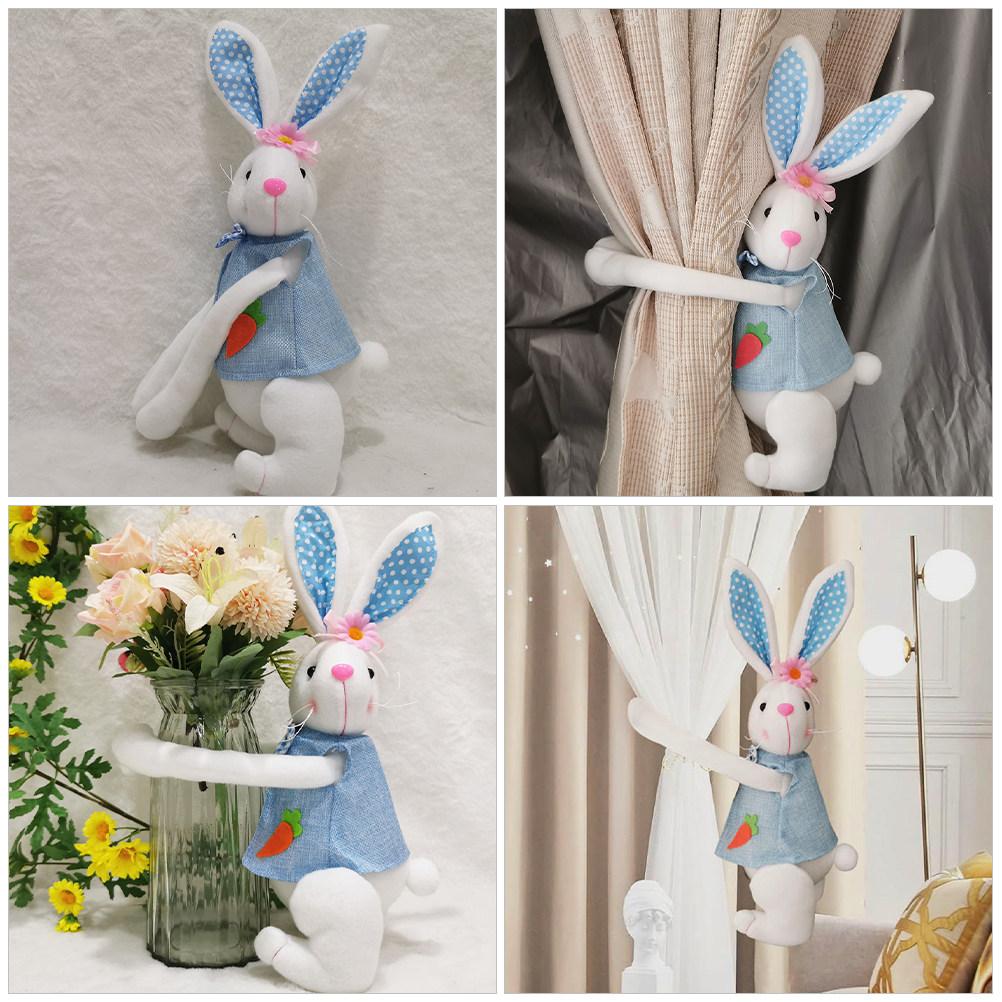 Cute Rabbit Curtain Tieback Cartoon Style Drapery Tiebacks for Living Room Bedroom Courtyard Easter Theme Curtain Holdback