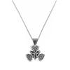 Men's Vintage Stainless Steel Four-Leaf Cross Knot Pendant Necklace with Long Box Chain