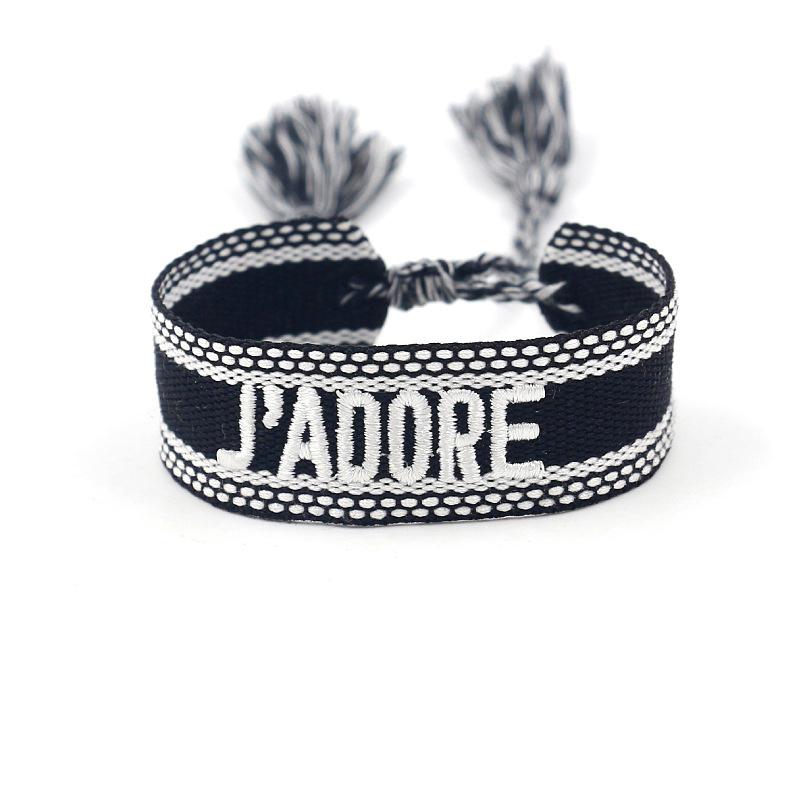 European Bohemian Style Fashion Personalized Embroidery Wrist Knitted Bracelet Retro Fashion Jewelry Gift