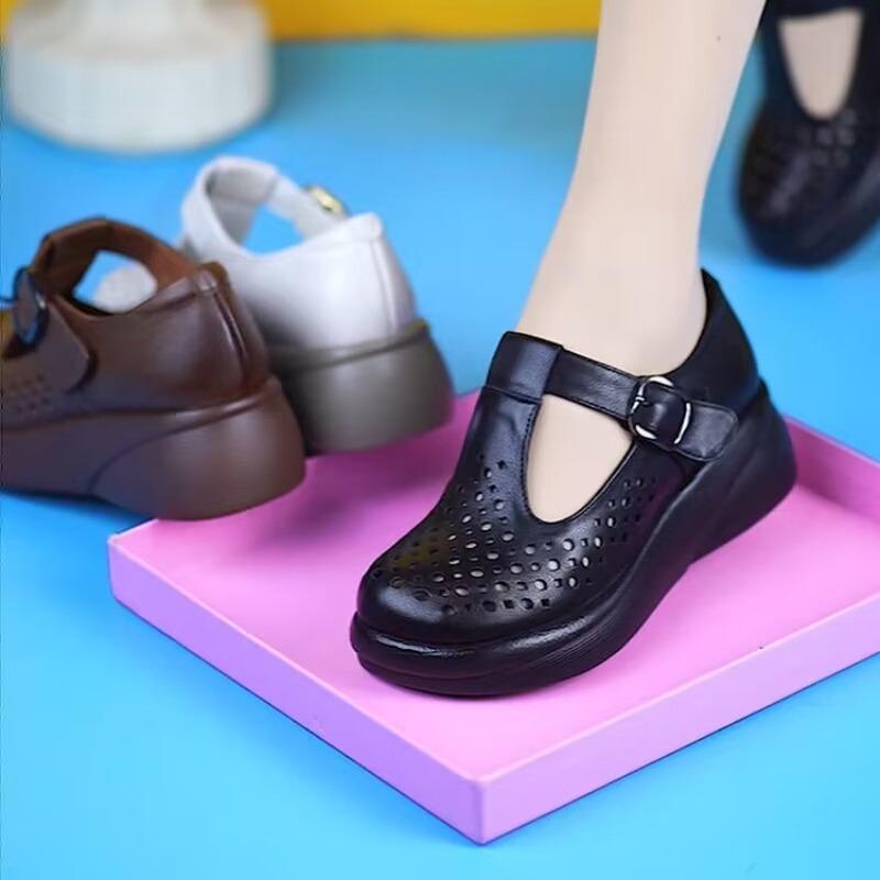 New Croquet Soles with Hollowed-out Thick-soled Single Shoes for Women