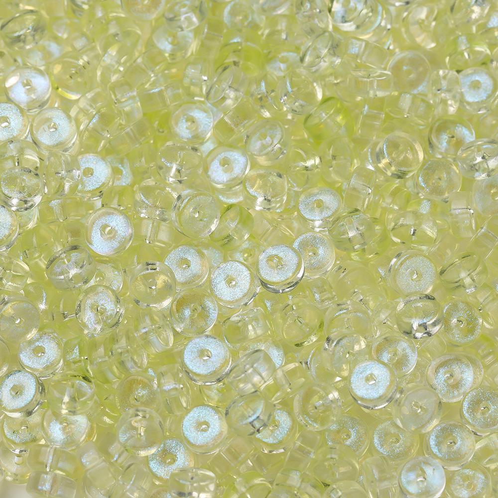 50pcs Glass Round Flat Wheel Beads Colored Loose Spacer Beads for DIY Jewelry Making Earrings Necklaces Bracelets Accessories