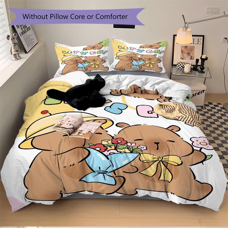 

Комплект постельного белья из 3 предметов с аниме-мультяшным дизайном - включает один пододеяльник и две наволочки. (Нет ядра) - Идеально для декора спальни и гостевой комнаты 135x200cm