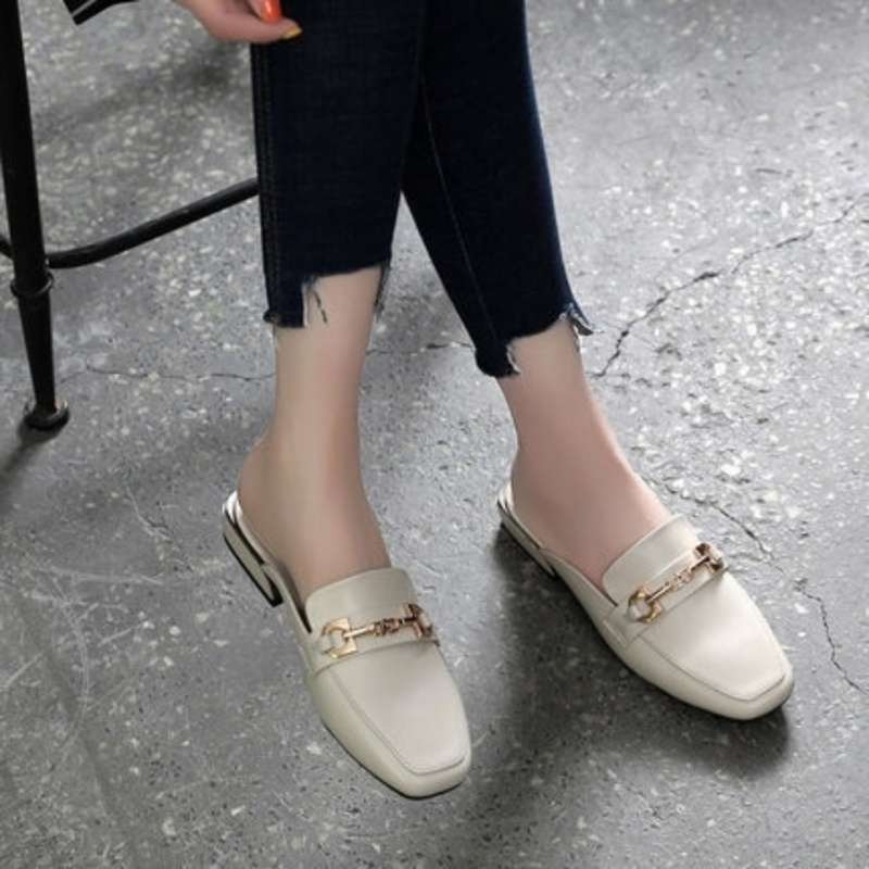 Thick Heel Bag Head Half Slippers Women's 2025 Summer Fashion Cool Slippers Women's New Women's Half Slippers Women's Going Out