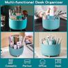 Makeup Brush Holder Organizer 360 Rotate Makeup Organizers Countertop Skincare Storage for Vanity Desktop Bathroom