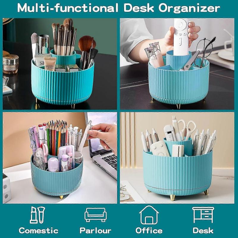 Makeup Brush Holder Organizer 360 Rotate Makeup Organizers Countertop Skincare Storage for Vanity Desktop Bathroom