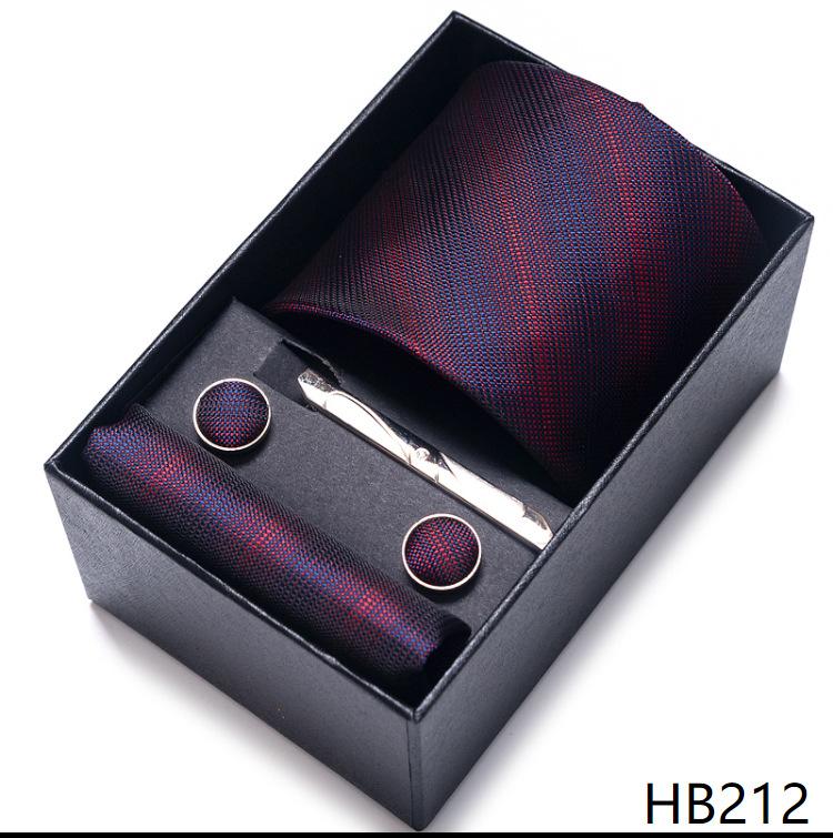 Gift Box Men'S 8Cm Tie Business Dress Jacquard Yarn Business Career Tie Set Men