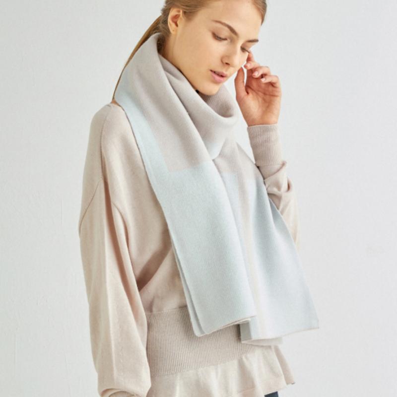 

2NDSKIN Camel Hair Color Block Wide Muffler LT.GREY_FREE