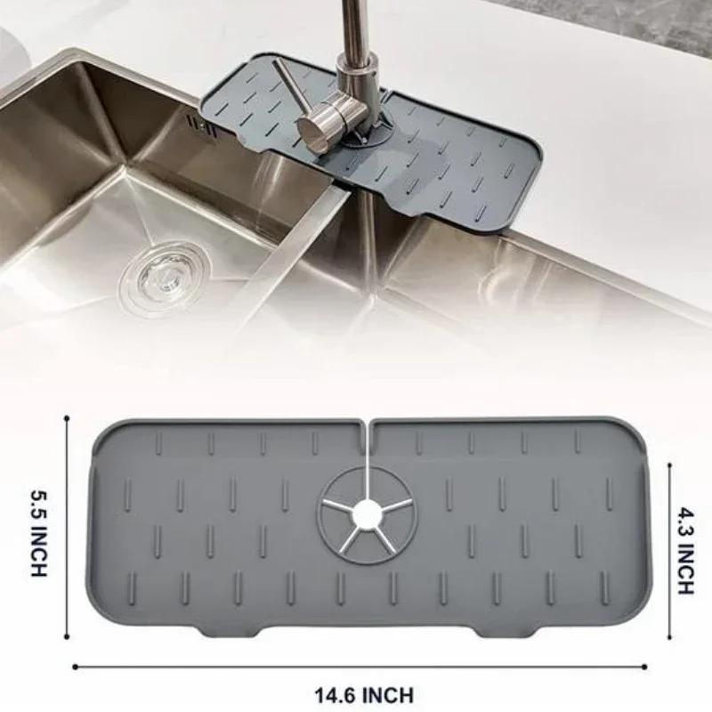 Tappetino per rubinetto da cucina in silicone per lavello Spugna Scarico Tappetino per lavello pieghevole Rubinetto Splash Catcher Tappetino protettivo per controsoffitto del bagno