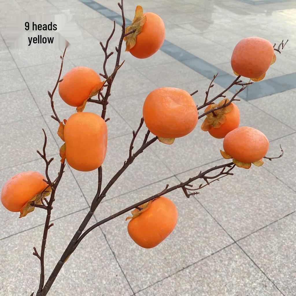 9-Head Faux Persimmon Berry Foam Home Decor Ornaments