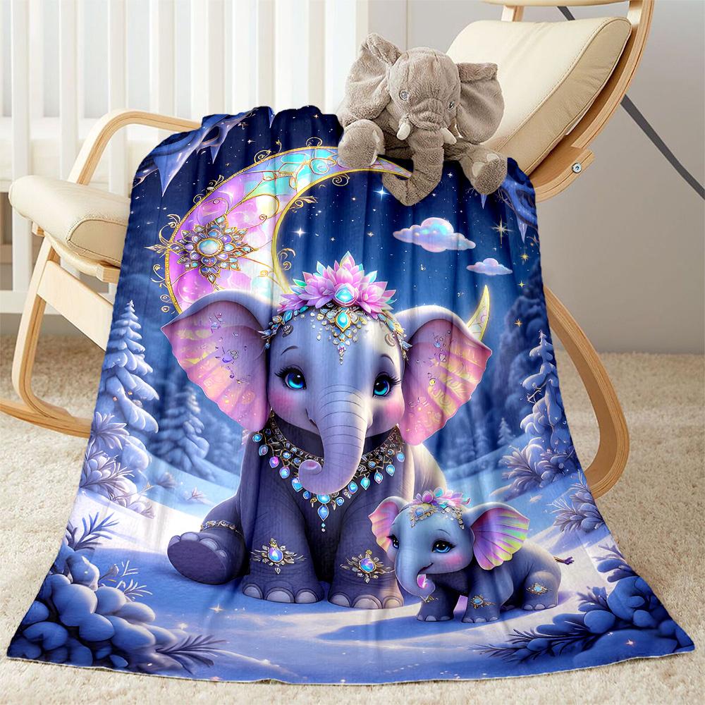 Colorful Elephant Garden Blanket Suitable for Offices, Travel, Living Rooms Also a Good Gift for Friends and Family Suitable for All Seasons.
