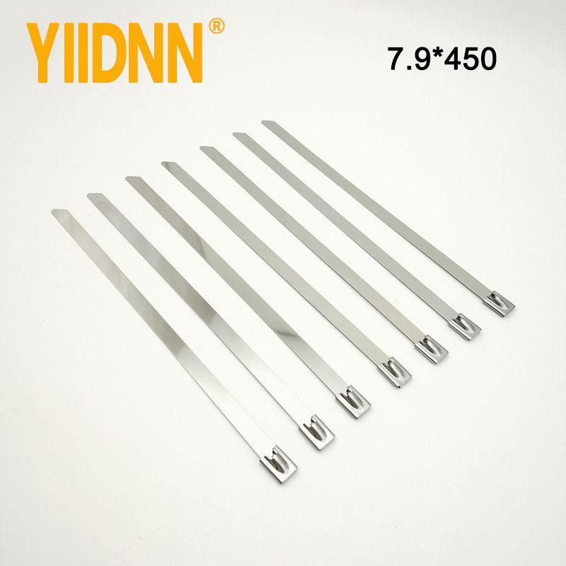 10 PC Heavy Duty 7.9mm Stainless Steel Cable Tie Exhaust Strap Wrap Coated Locking Zip Cable Ties