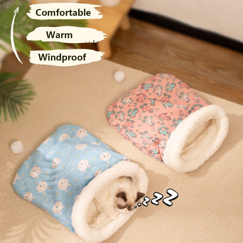 

Pocket Type Cat Sleeping Bag Comfortable Cat Warm Nest Lovely Tunnel Cat Nest Kitten Supplies розовый
