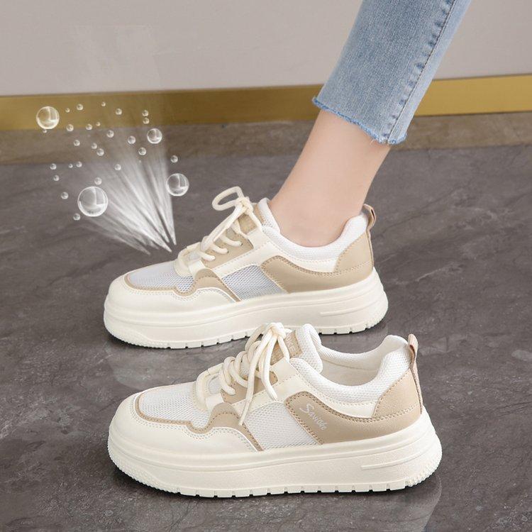 

2024 summer new fashion breathable little white shoes platform casual women s shoes mesh high-end sports shoes single shoes women 40 абрикосовий