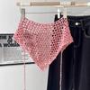 Versatile Sequined Knit Beanie and Triangle Scarf Belt Set for Fashionable Winter Dressing