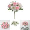 Rose Flower Bouquet Artificial Silk Wedding Decor Gift For Bridesmaids