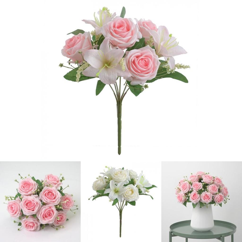 Rose Flower Bouquet Artificial Silk Wedding Decor Gift For Bridesmaids