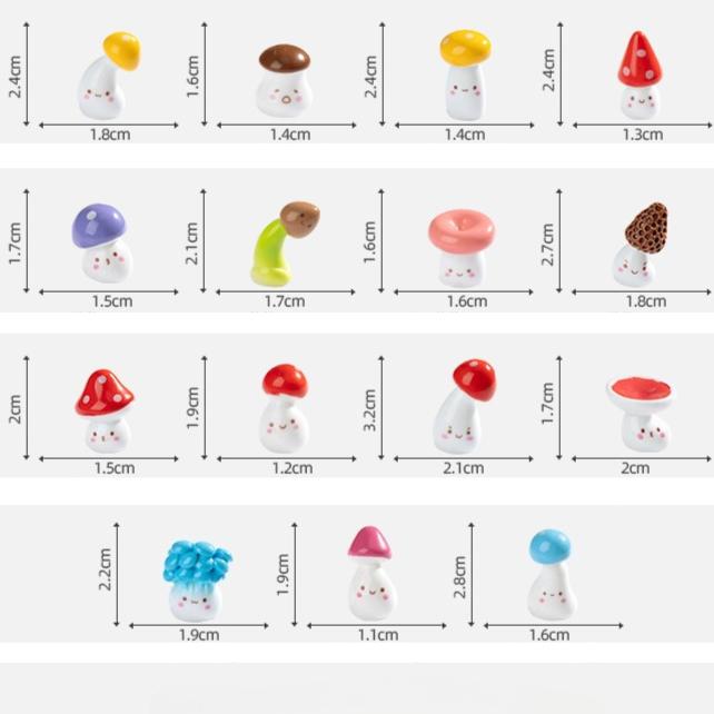 15 PCS Micro Landscape DIY Mushroom Decoration Set 15PCS