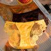 Luxury Satin Lace Panties Women Metal Hollow Out Transparent Mesh Seductive Triangle Underwear Comfort Fit Elegant Design