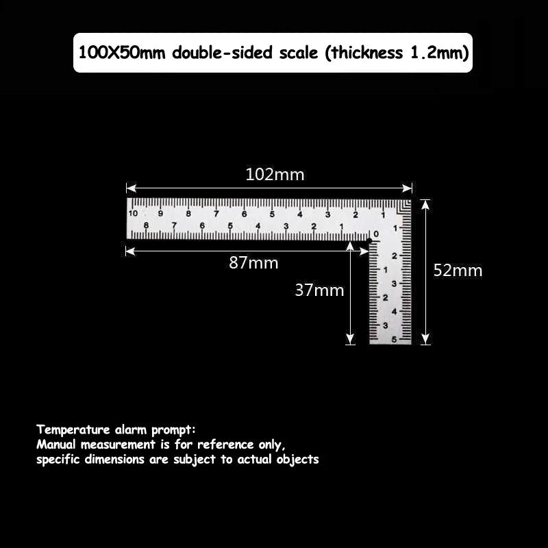 1PCS Mini L-shaped Ruler Measuring Layout Tool Stainless Steel Square Right Angle Ruler Precision for Building Framing Gauges