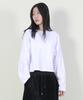 Deumakeu Oversized Semi-Crop Long Sleeve Tee White