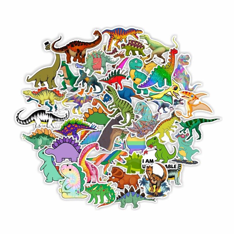 10 30 50PCS Cartoon Cute Dinosaur Jurassic Stickers Animals DIY Toys Car Skateboard Snowboard Luggage Decal Graffiti Sticker