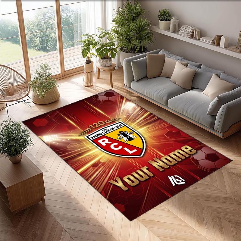 Racing Club de Lens Bedruckter Kristall-Samt-Teppich Rutschfester Kristall-Samt-Teppich Für Sofa Schlafzimmer Innenbereich Heimdekoration