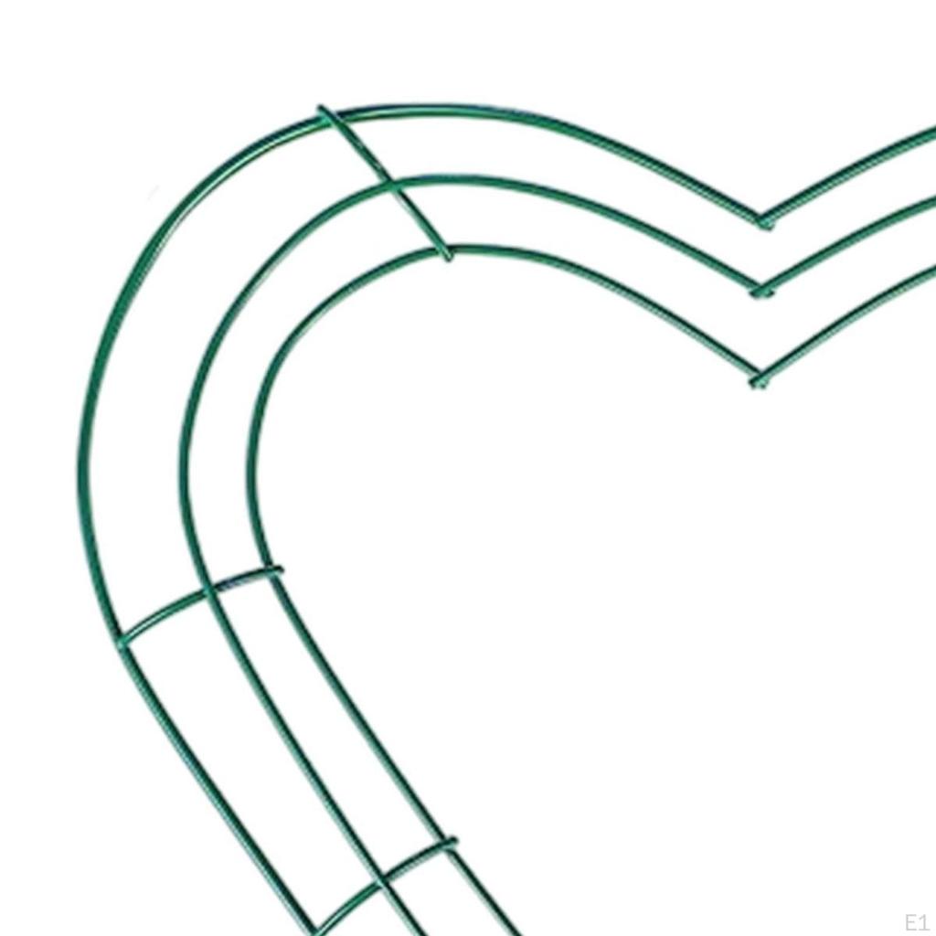 Heart Shaped Wreath Frame Form Floral Arrangement Garland Rings Iron Base for Ceremony
