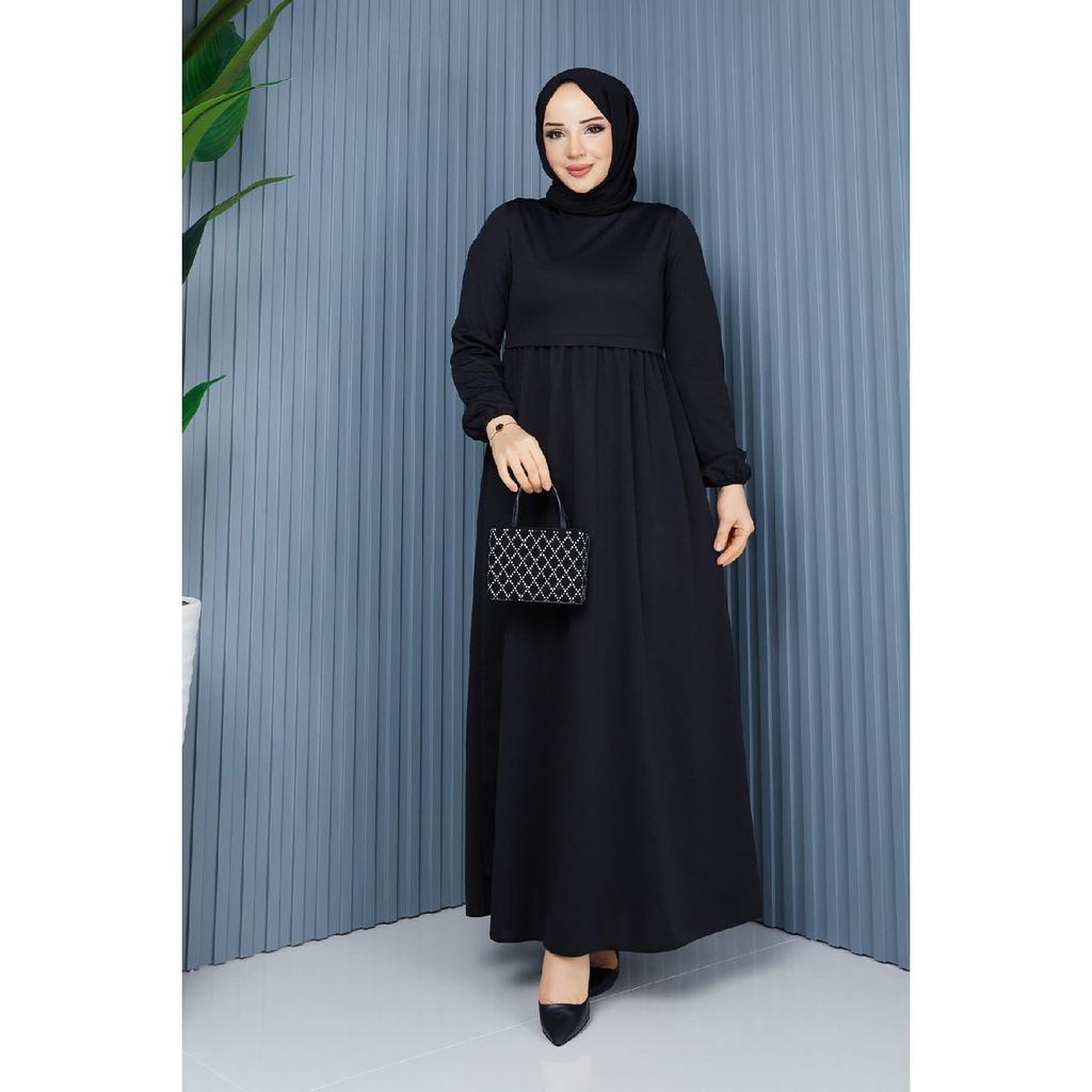 Gathered Waist Dress Plum