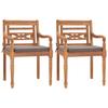 Day and Night - Day and Night Batavia Chairs 2 Units Solid Teak Wood with Dark Gray Cushions