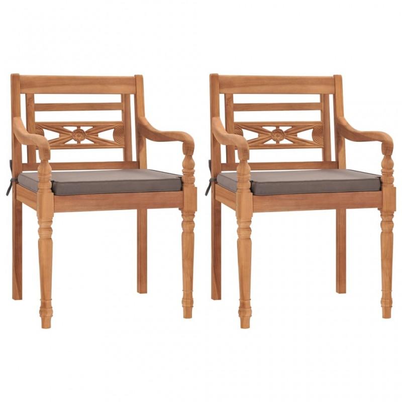 Day and Night - Day and Night Batavia Chairs 2 Units Solid Teak Wood with Dark Gray Cushions