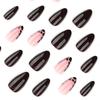 Autumn Winter Wearable French Leopard Print Short Almond Nail Tips
