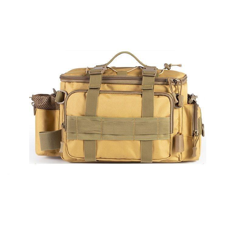 Multi-Compartment Fishing Waist Pack With Shoulder Strap - Waterproof Oxford Fabric Tackle Bag Lure Rod Reel Storage