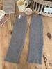 Gray Women's Autumn Winter Thickened Warm Acrylic/Polyester/Nylon Pile Socks Label Fashionable Slimming Korean Style Leg Warmers