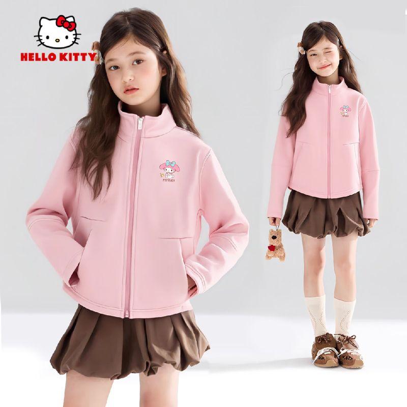 Melody Girls' Jacket Spring and Autumn Pink Children's Top 2026 New Style Girls' Cardigan Fashionable Girls' Clothing