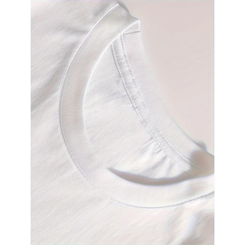 Europäische Größen Damen Weißes Rosen-Blumenmuster T-Shirt - Kurzarm Rundhals Lässiges Oberteil mit Roten & Rosa Blüten, Leichter Atmungsaktiver Stoff