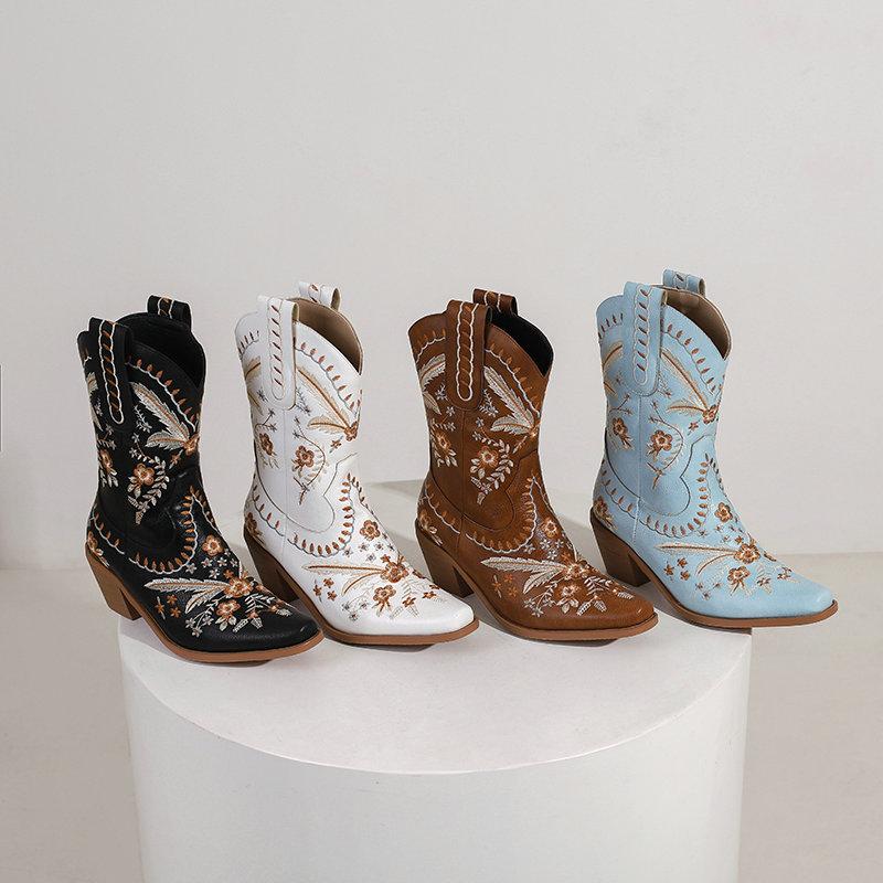 

Новые модные рыцарские сапоги на толстом каблуке и высоком каблуке в стиле ретро в стиле ретро с квадратной головкой