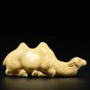 Wenge Boxwood Camel Pen Holder - Solid Wood Carved Desktop Ornament