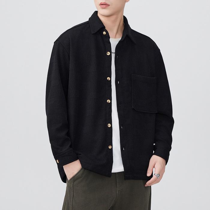 New Spring Japanese Retro Men's Loose Knitted Shirt Casual Shirt American Jacket