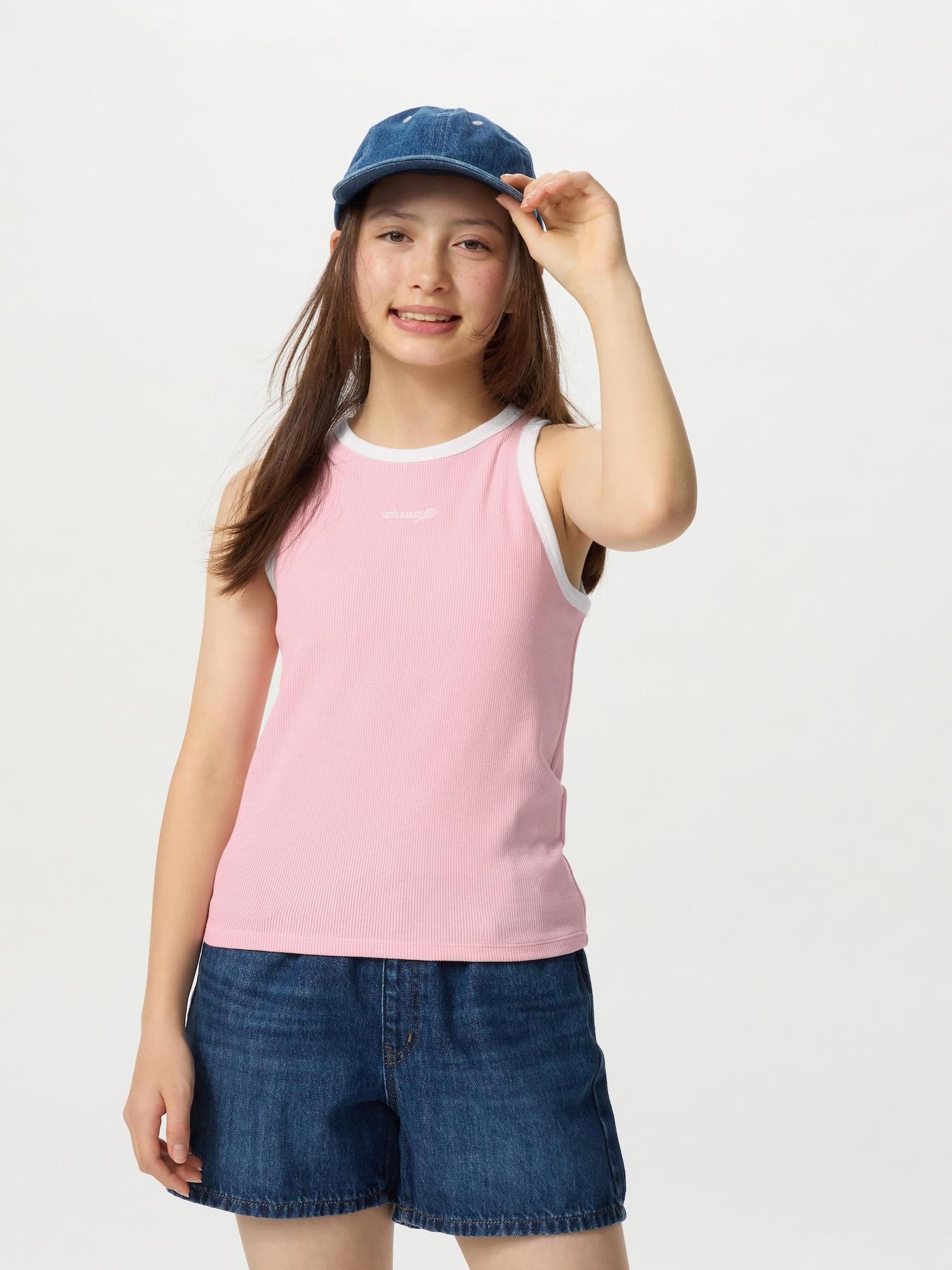 

Uniqlo Япония Девушки Ребристый Бюстгальтер Топ 11 PINK/150