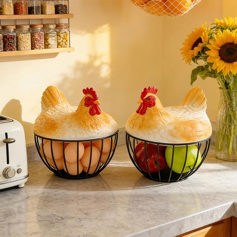 Playful Resin Food Holder Basket Kitchen Countertop Storage Bin For Arranging Seasonal Vegetables Eggs Basket