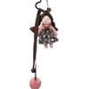 Cute Long Hair Doll Keychain Pom Pom Floral Dress Pendant For Bag Purse Decoration Soft Lightweight Non Slip Daily Use Portable