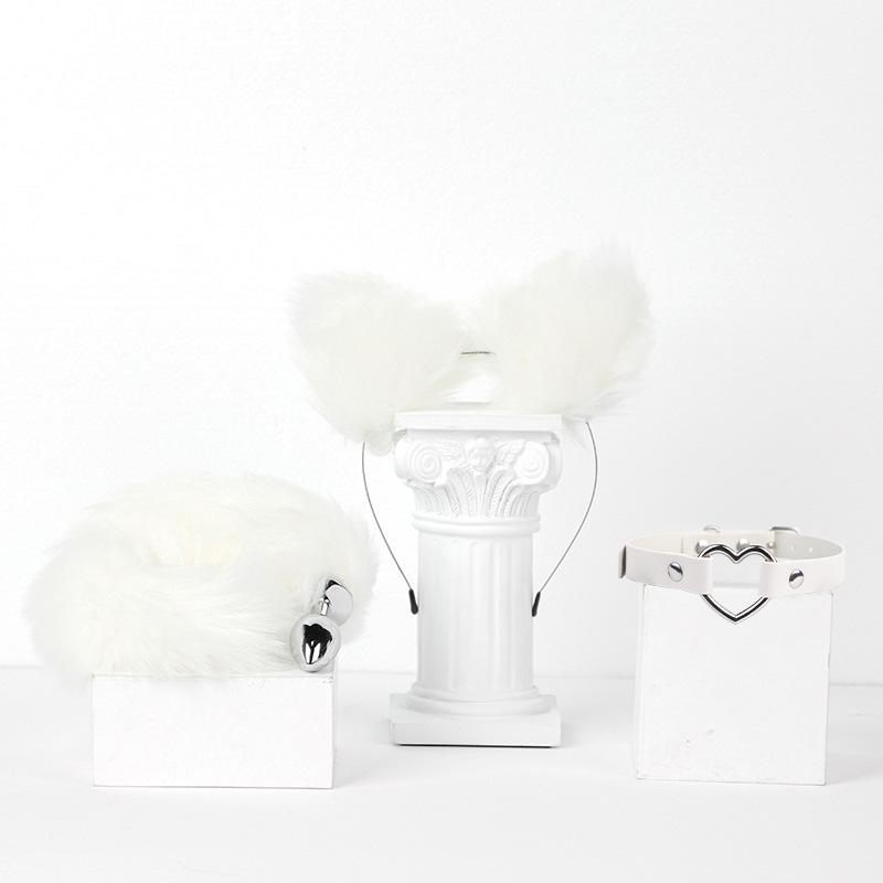 Erotik SM Requisiten Fuchs Lady Erotik Set Fuchs Haarreif Schwanz Anal Plug Katzenhalsband Dreiteiliges Set