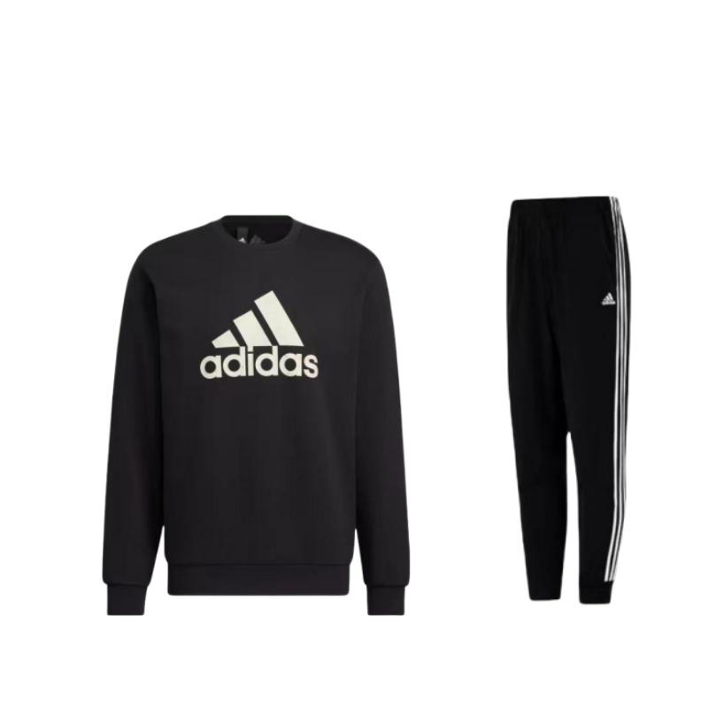 

Adidas High Street однотонный топ с круглым вырезом и длинными рукавами, винтажный повседневный спортивный комплект с капюшоном в полоску и манжетами H46105+HN8995 M
