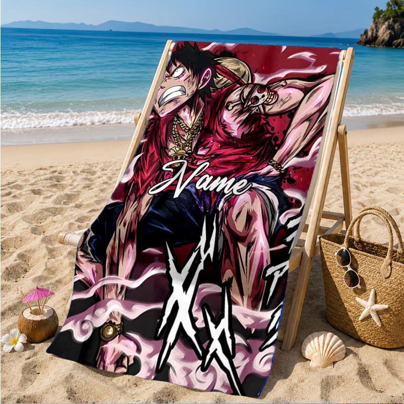 Custom Name Gojo Jujutsu Beach Towel Microfiber Beach Towel, Lightweight and Quick-Dry, for Summer Travel, Swimming Pool Gift