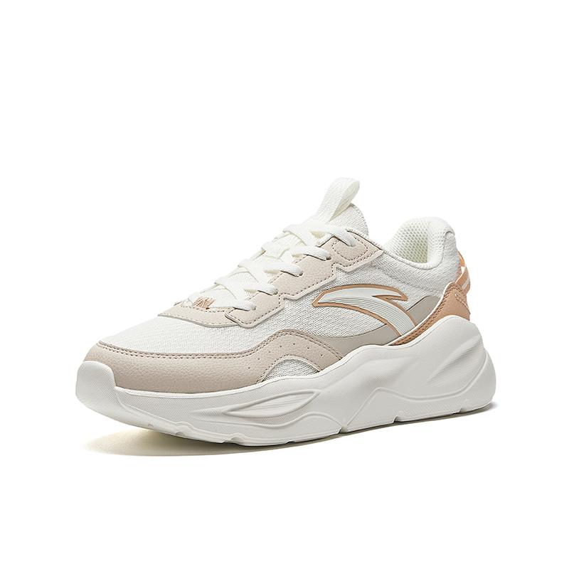 Anta Unruly Series Cushioning Abrasion Resistant Casual Shoes Women's White Milk Brown 922628833-1