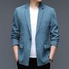 Весенне-осенние новые мужские костюмы Мода Бизнес Однотонные блейзеры Простые Повседневные Свободные Молодежные Мужские Топы
