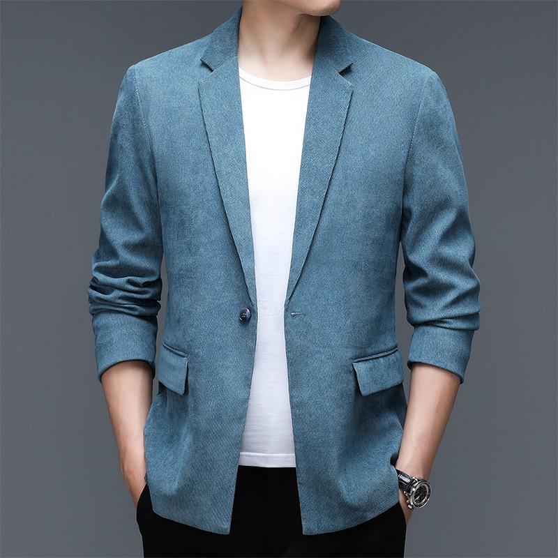 

Весенне-осенние новые мужские костюмы Мода Бизнес Однотонные блейзеры Простые Повседневные Свободные Молодежные Мужские Топы 3XL