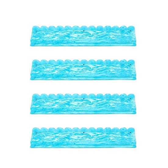 1/4Pcs Mahjong Rack with Detachable Magnetic Pusher Scalloped Acrylic Mah Jongg Tile Holder